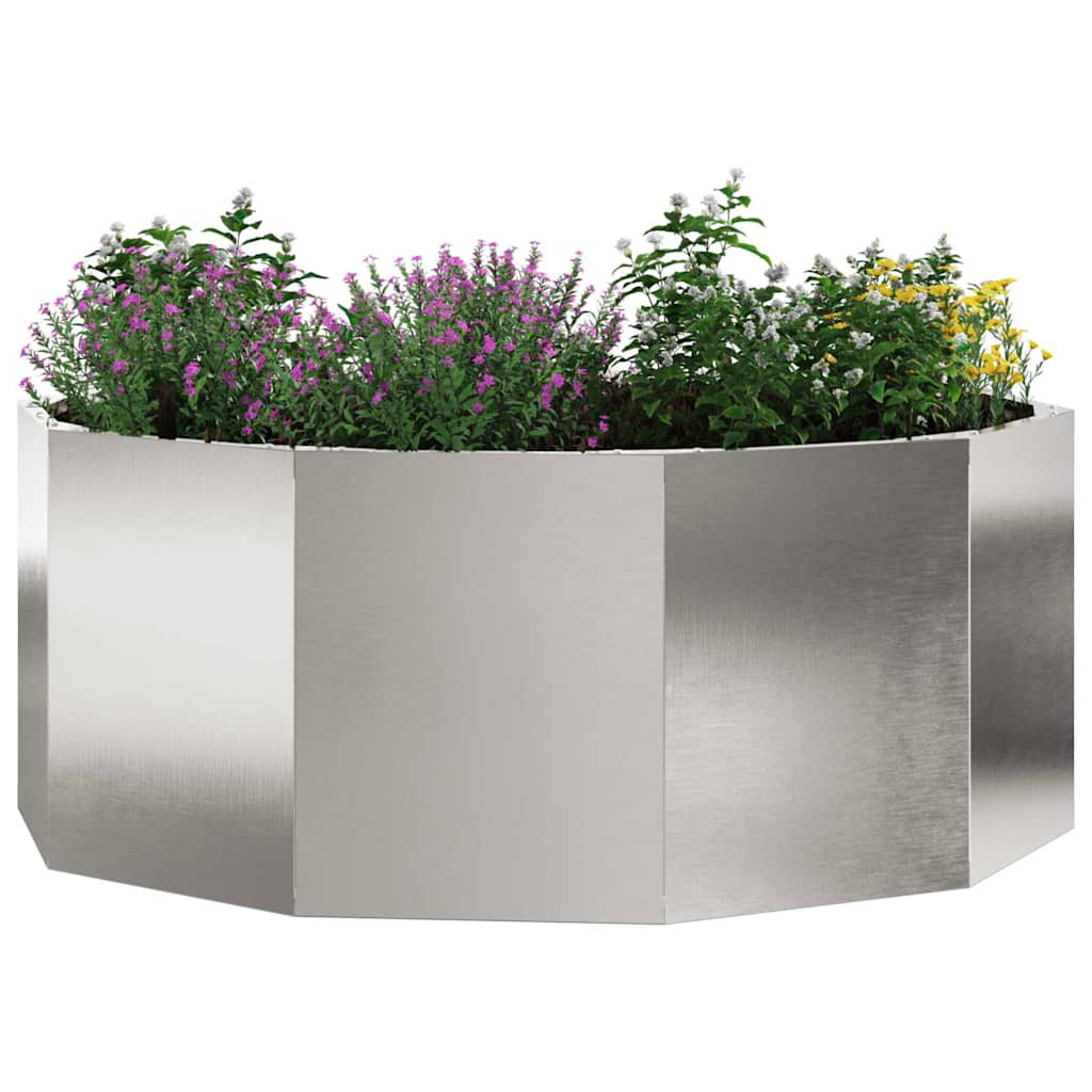 Vidaxl plantenbak zilver 90 x 90 x 35 cm roestvrij staal