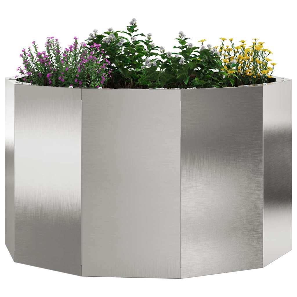 Vidaxl plantenbak zilver 60 x 60 x 35 cm roestvrij staal