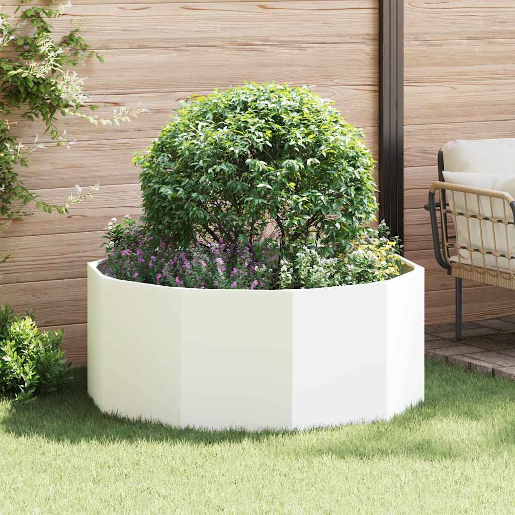 Vidaxl plantenbak wit 120 x 120 x 50 cm staal