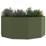 Vidaxl plantenbak olijf groen 120 x 120 x 50 cm staal