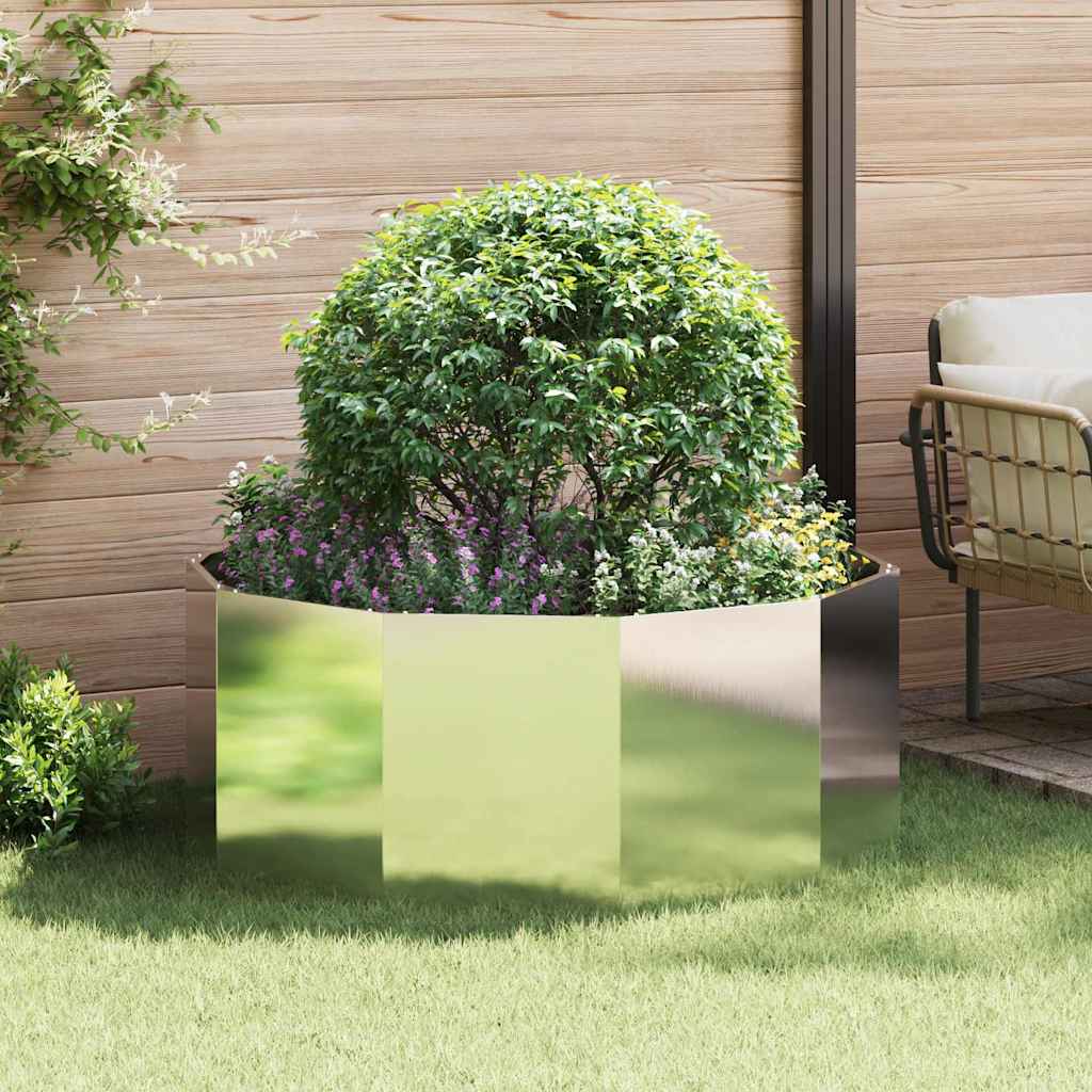 Vidaxl plantenbak zilver 120 x 120 x 50 cm roestvrij staal