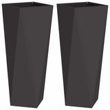 Vidaxl plantenbak 2 pcs zwart 30 x 30 x 75 cm staal