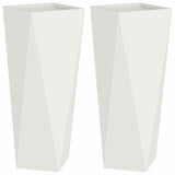 Vidaxl plantenbak 2 pcs wit 30 x 30 x 75 cm staal