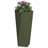 Vidaxl plantenbak olijf groen 30 x 30 x 75 cm staal