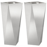 Vidaxl plantenbak 2 pcs zilver 30 x 30 x 75 cm roestvrij staal