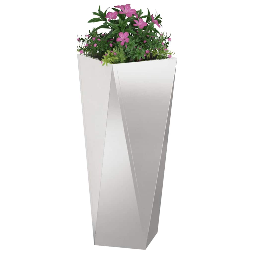 Vidaxl plantenbak 2 pcs zilver 30 x 30 x 75 cm roestvrij staal
