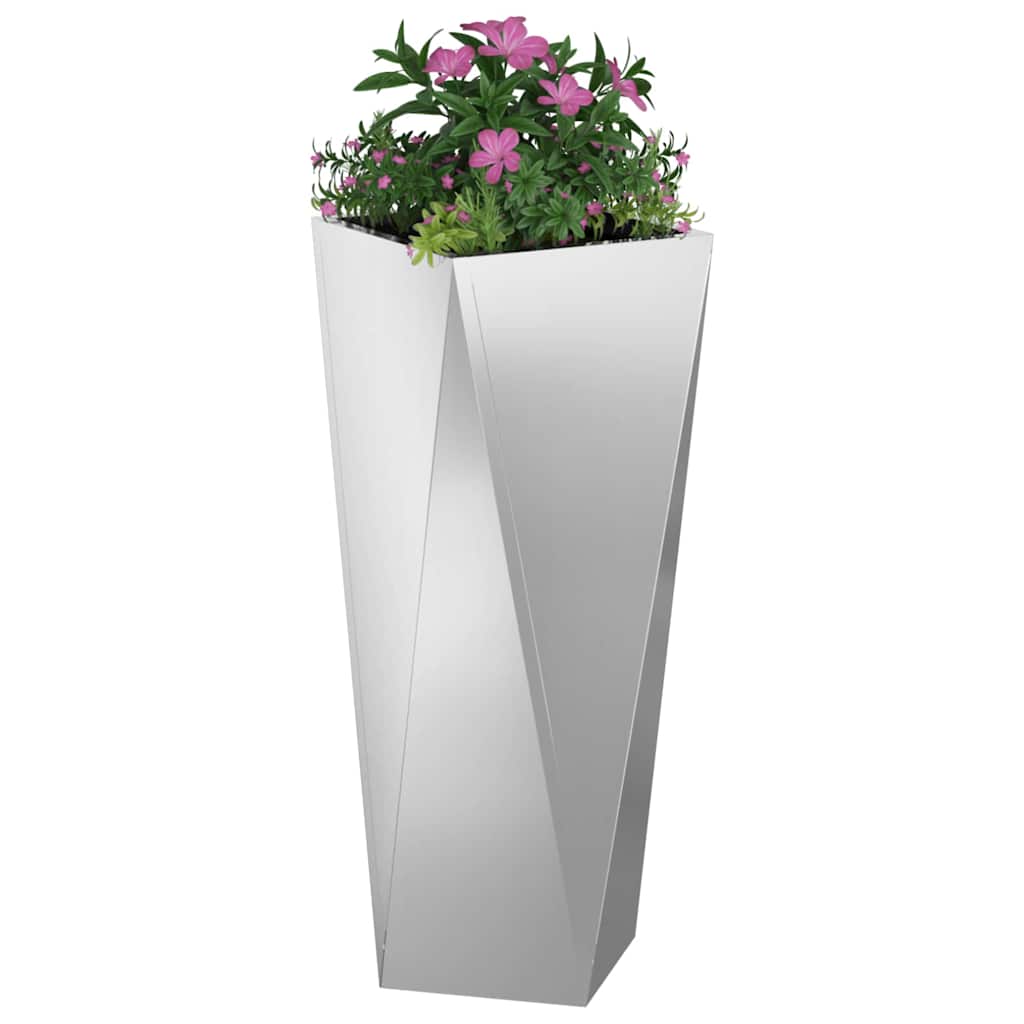 Vidaxl plantenbak zilver 30 x 30 x 75 cm gegalvaniseerd staal