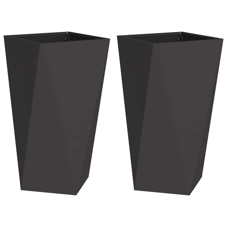Vidaxl plantenbak 2 pcs zwart 40 x 40 x 75 cm staal