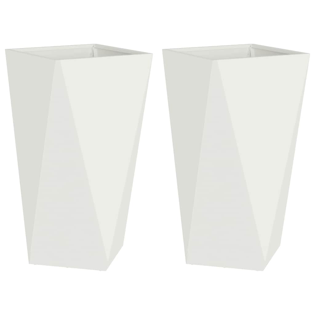 Vidaxl plantenbak 2 pcs wit 40 x 40 x 75 cm staal