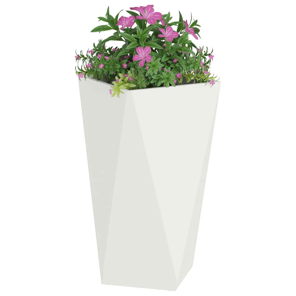 Vidaxl plantenbak 2 pcs wit 40 x 40 x 75 cm staal