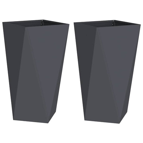 Vidaxl plantenbak 2 pcs antraciet 40 x 40 x 75 cm staal