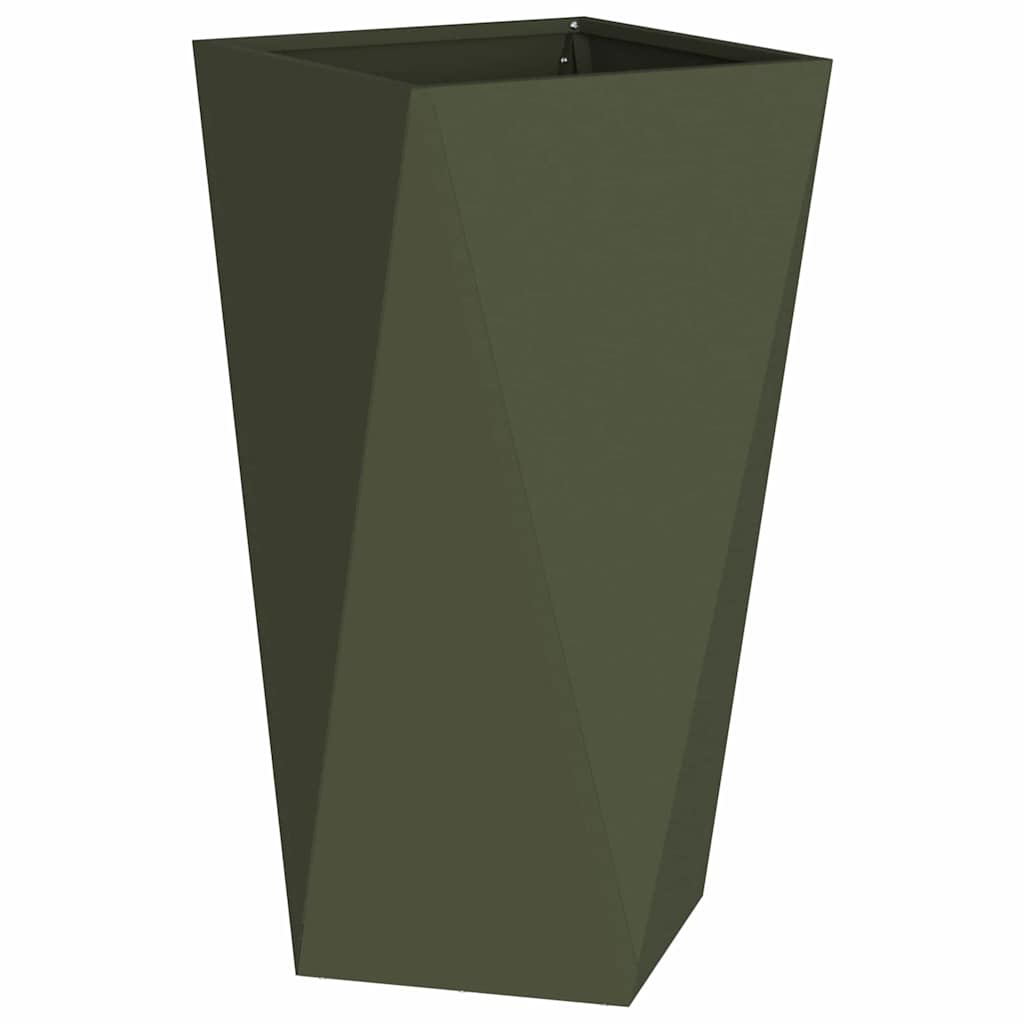 Vidaxl plantenbak olijf groen 40 x 40 x 75 cm staal