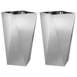 Vidaxl plantenbak 2 pcs zilver 40 x 40 x 75 cm gegalvaniseerd staal