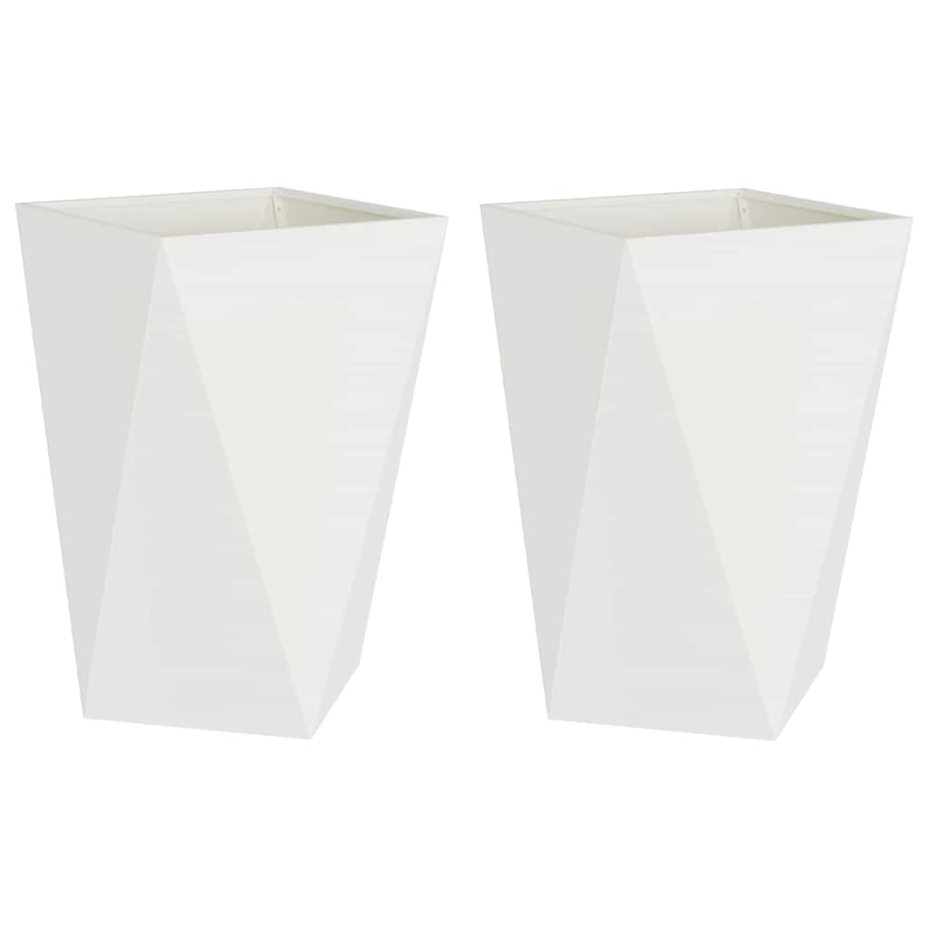 Vidaxl plantenbak 2 pcs wit 50 x 50 x 75 cm staal