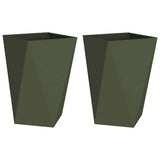 Vidaxl plantenbak 2 pcs olijf groen 50 x 50 x 75 cm staal