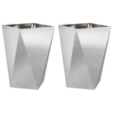 Vidaxl plantenbak 2 pcs zilver 50 x 50 x 75 cm roestvrij staal