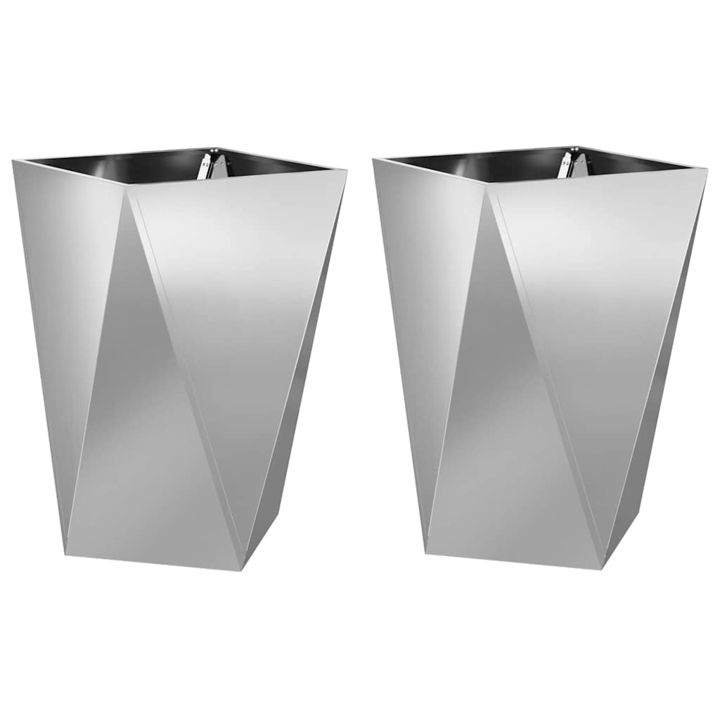 Vidaxl plantenbak 2 pcs zilver 50 x 50 x 75 cm gegalvaniseerd staal