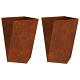 Vidaxl plantenbak 2 pcs roestig 50 x 50 x 75 cm cortenstaal