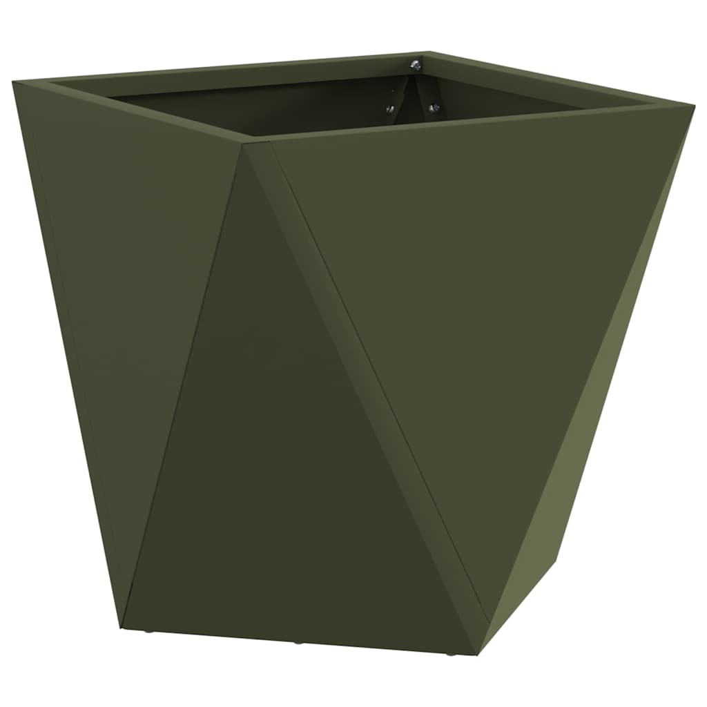 Vidaxl plantenbak olijf groen 30 x 30 x 30 cm staal