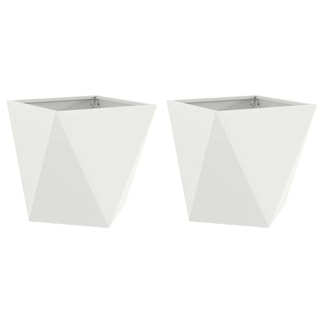 Vidaxl plantenbak 2 pcs wit 40 x 40 x 40 cm staal