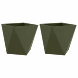 Vidaxl plantenbak 2 pcs olijf groen 40 x 40 x 40 cm staal