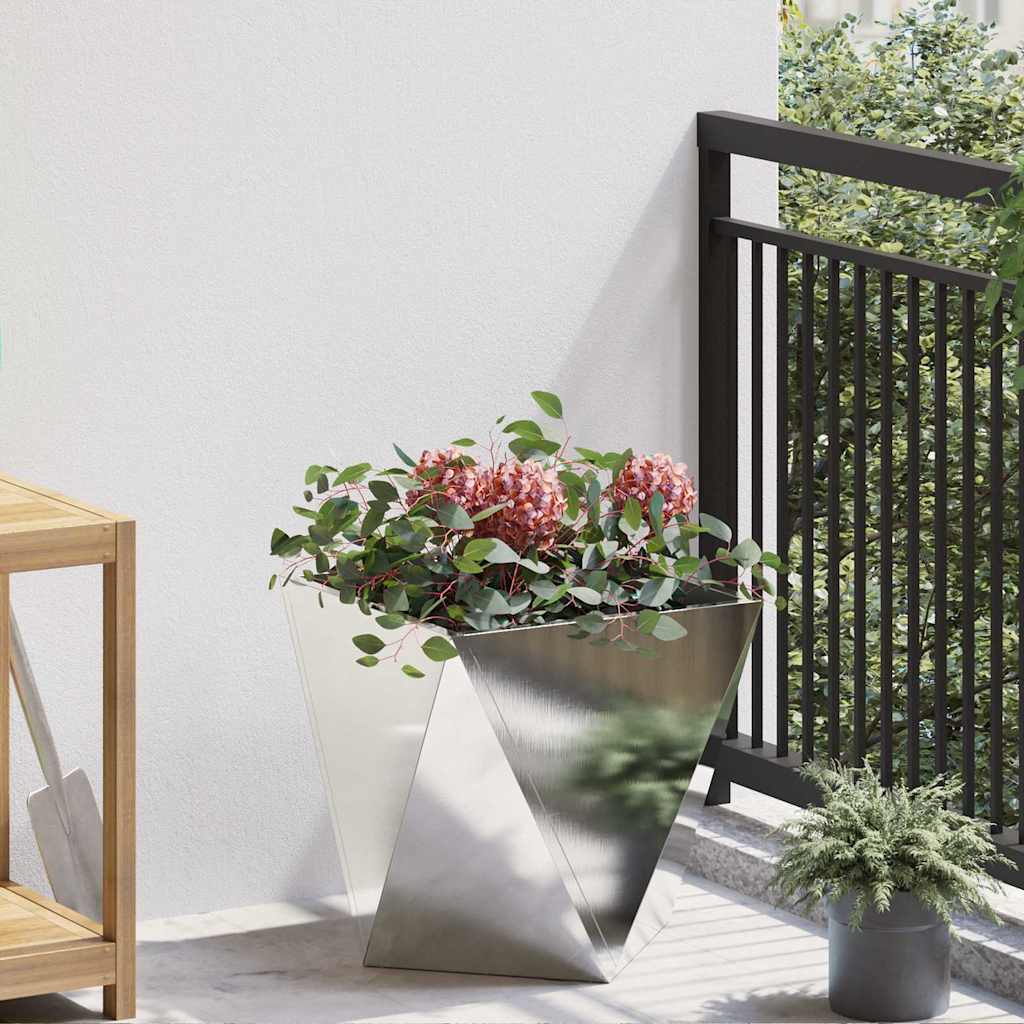 Vidaxl plantenbak zilver 40 x 40 x 40 cm roestvrij staal
