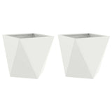 Vidaxl plantenbak 2 pcs wit 50 x 50 x 50 cm staal