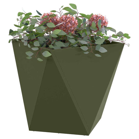 Vidaxl plantenbak 2 pcs olijf groen 50 x 50 x 50 cm staal