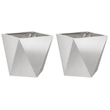 Vidaxl plantenbak 2 pcs zilver 50 x 50 x 50 cm roestvrij staal