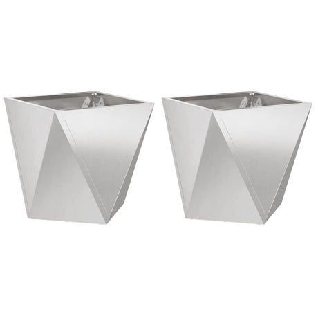 Vidaxl plantenbak 2 pcs zilver 50 x 50 x 50 cm roestvrij staal