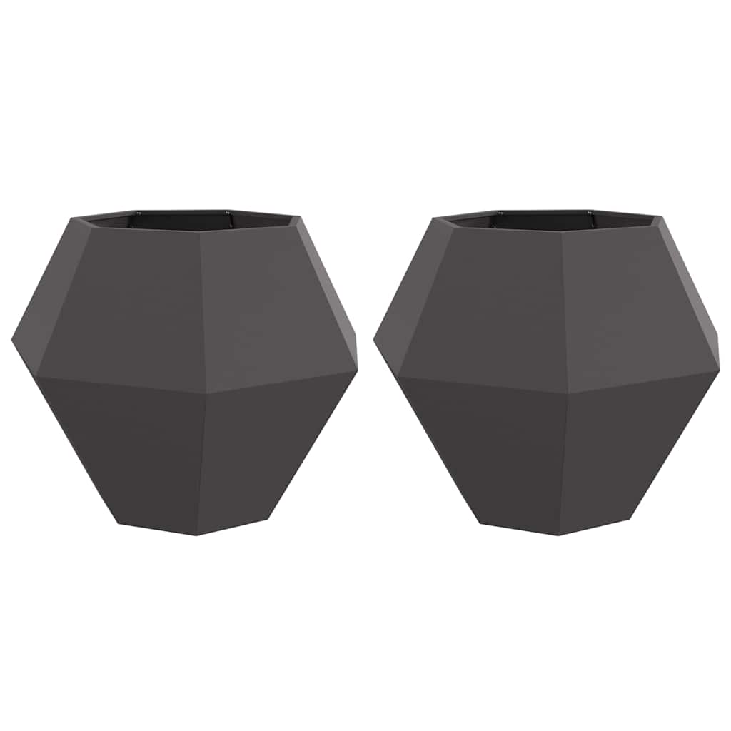 Vidaxl plantenbak 2 pcs zwart 100 x 100 x 80 cm staal