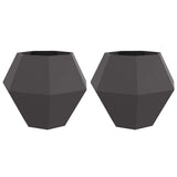 Vidaxl plantenbak 2 pcs zwart 100 x 100 x 80 cm staal