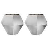 Vidaxl plantenbak 2 pcs zilver 100 x 100 x 80 cm roestvrij staal