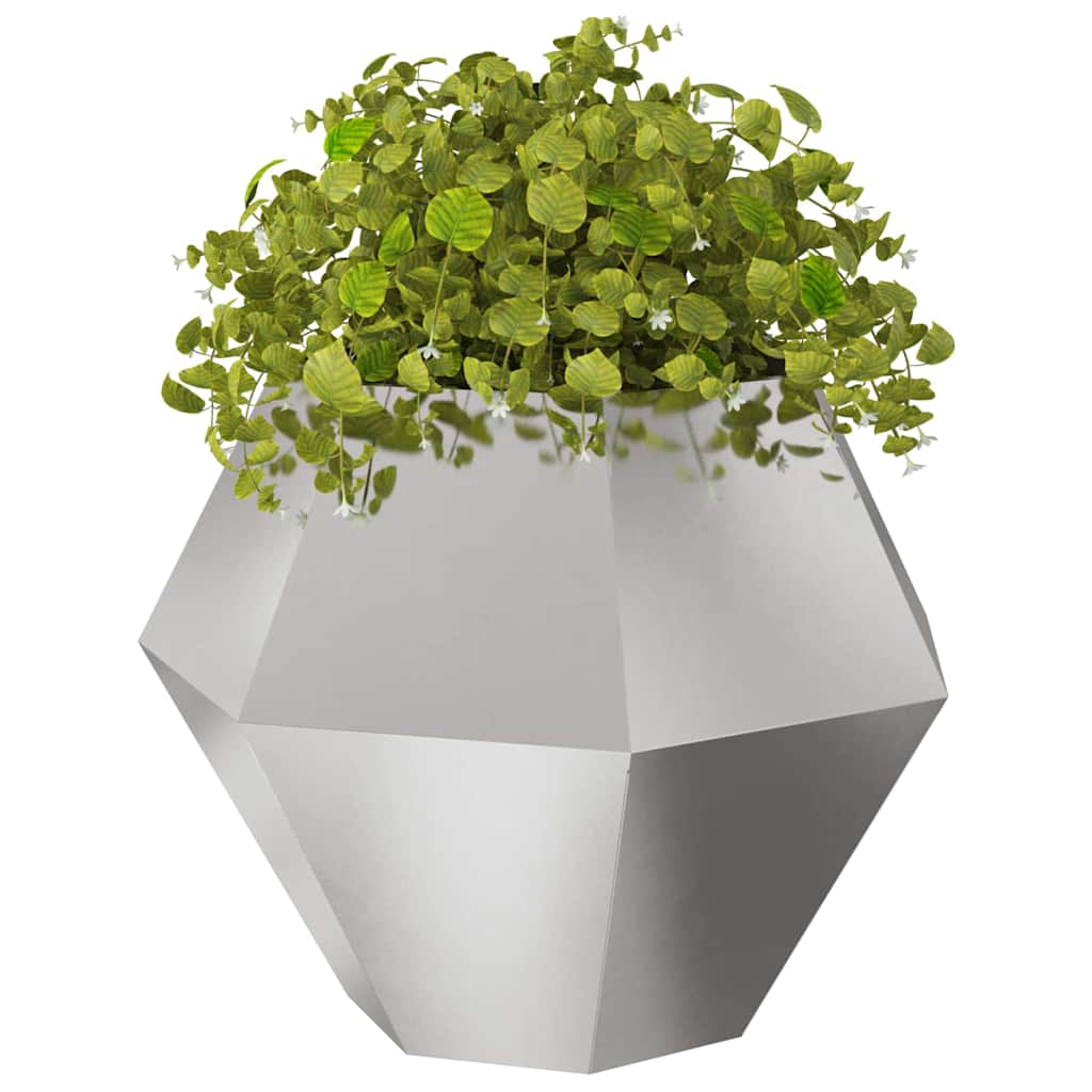 Vidaxl plantenbak 2 pcs zilver 100 x 100 x 80 cm roestvrij staal