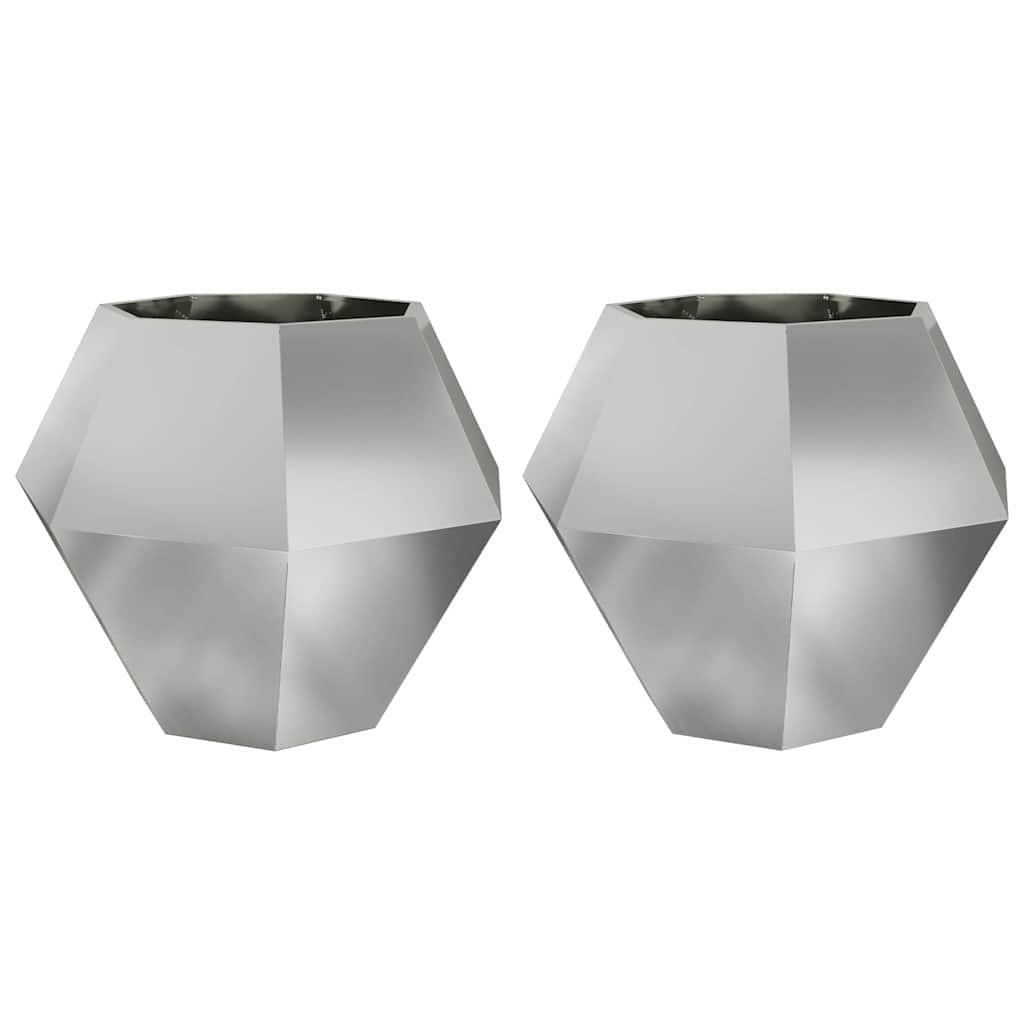 Vidaxl plantenbak 2 pcs zilver 100 x 100 x 80 cm gegalvaniseerd staal
