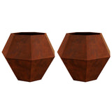 Vidaxl plantenbak 2 pcs roestig 100 x 100 x 80 cm cortenstaal