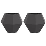 Vidaxl plantenbak 2 pcs zwart 75 x 75 x 60 cm staal