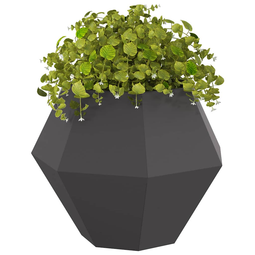 Vidaxl plantenbak 2 pcs zwart 75 x 75 x 60 cm staal