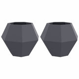 Vidaxl plantenbak 2 pcs antraciet 75 x 75 x 60 cm staal