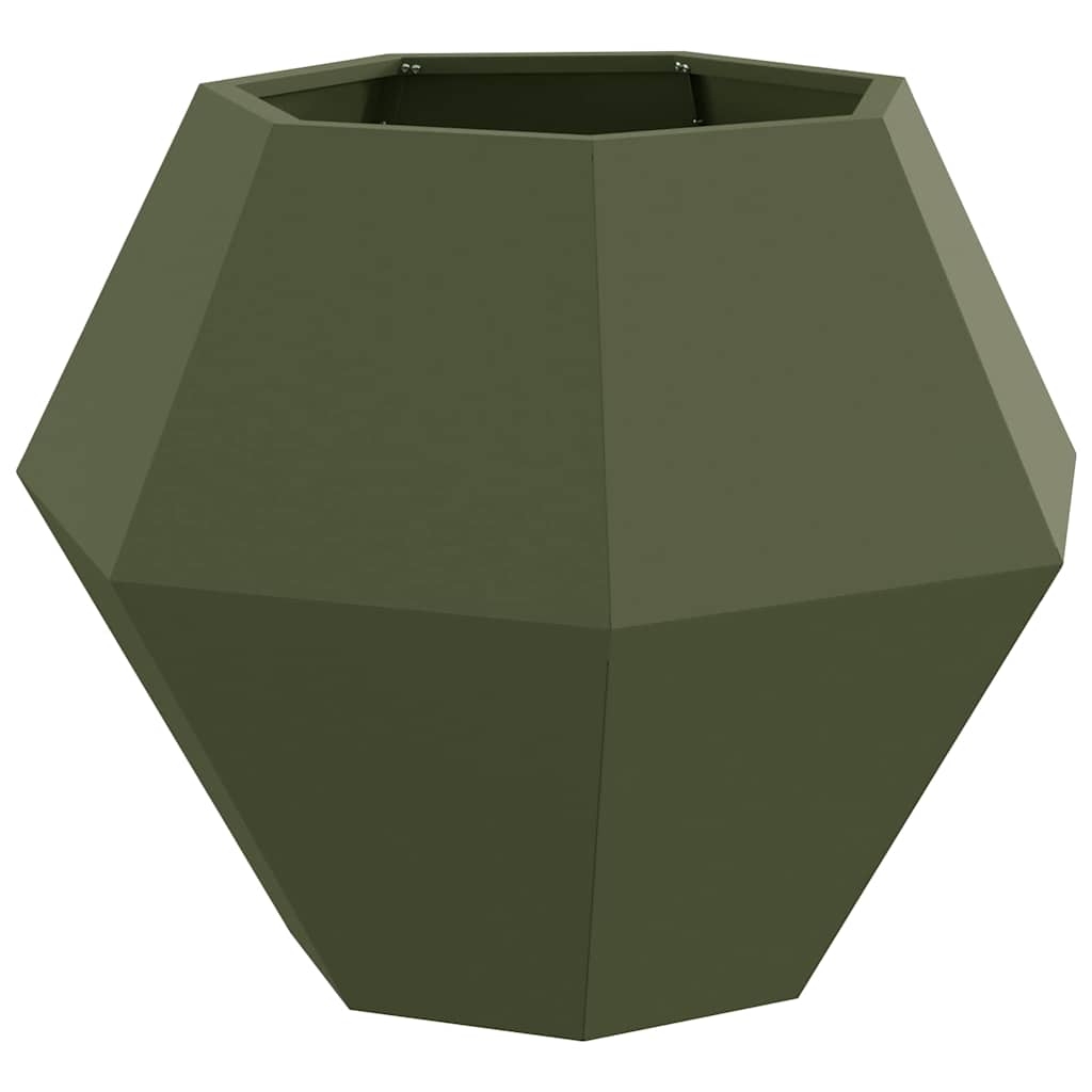 Vidaxl plantenbak olijf groen 75 x 75 x 60 cm staal