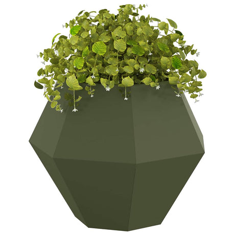 Vidaxl plantenbak olijf groen 75 x 75 x 60 cm staal