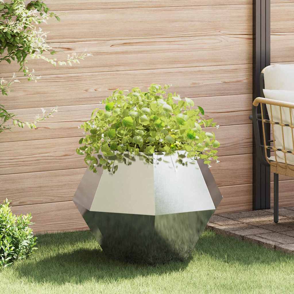 Vidaxl plantenbak zilver 75 x 75 x 60 cm roestvrij staal