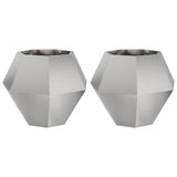 Vidaxl plantenbak 2 pcs zilver 75 x 75 x 60 cm roestvrij staal