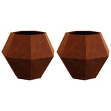 Vidaxl plantenbak 2 pcs roestig 75 x 75 x 60 cm cortenstaal