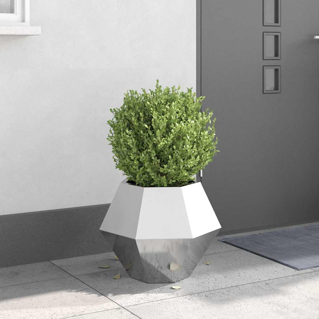 Vidaxl plantenbak zilver 50 x 50 x 40 cm roestvrij staal