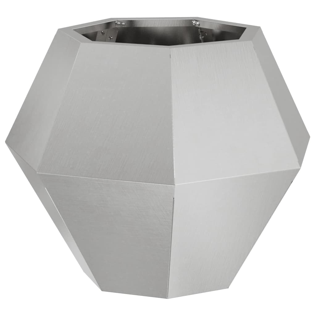 Vidaxl plantenbak zilver 50 x 50 x 40 cm roestvrij staal