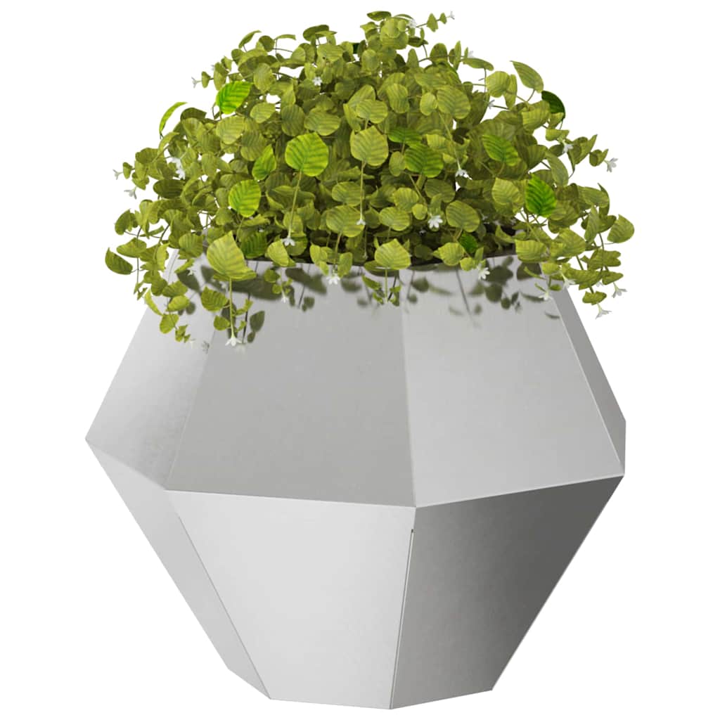 Vidaxl plantenbak zilver 50 x 50 x 40 cm roestvrij staal