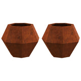 Vidaxl plantenbak 2 pcs roestig 50 x 50 x 40 cm cortenstaal