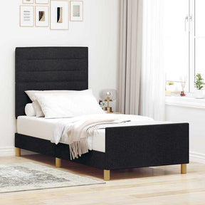 Vidaxl bedframe met hoofdeinde zwart 90 x 190 cm stof