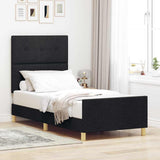 Vidaxl bedframe met hoofdeinde zwart 90 x 190 cm stof